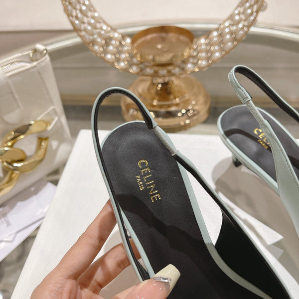 SLINGBACK ALTO 5 CM IN VITELLO CIPRIA