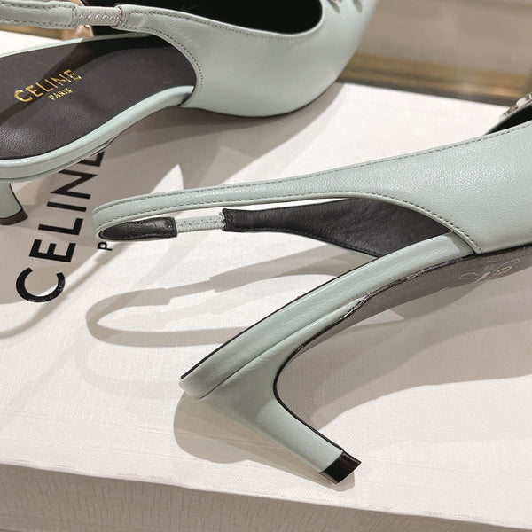 SLINGBACK ALTO 5 CM IN VITELLO CIPRIA