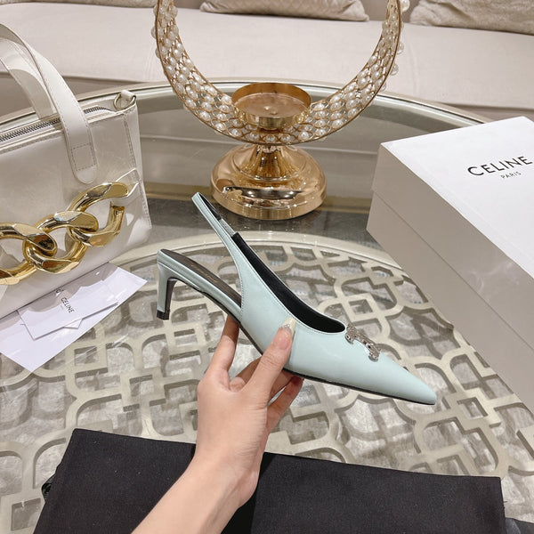 SLINGBACK ALTO 5 CM IN VITELLO CIPRIA