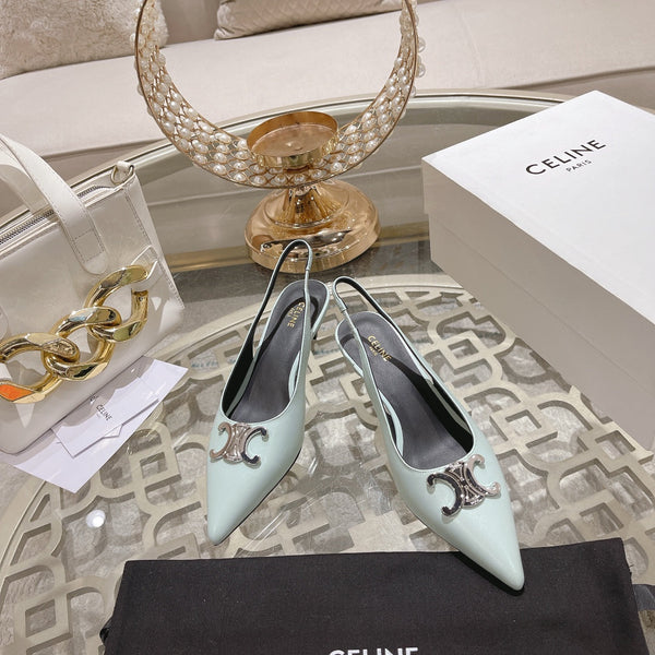 SLINGBACK ALTO 5 CM IN VITELLO CIPRIA