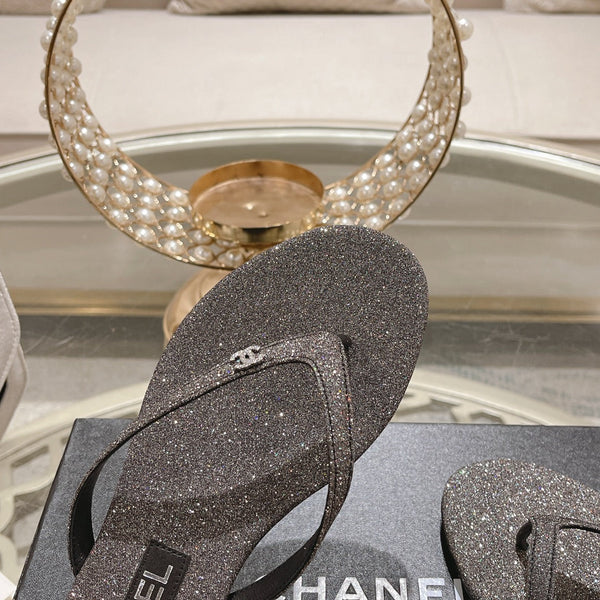 cc infradito grigio argento cotone seta