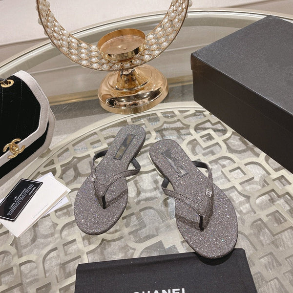 cc infradito grigio argento cotone seta