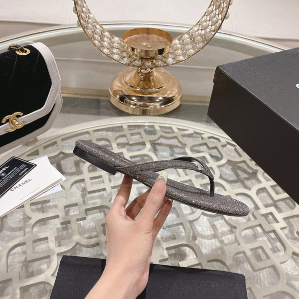 cc infradito grigio argento cotone seta