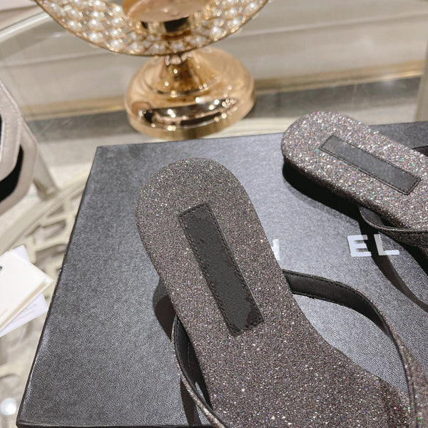 cc infradito grigio argento cotone seta