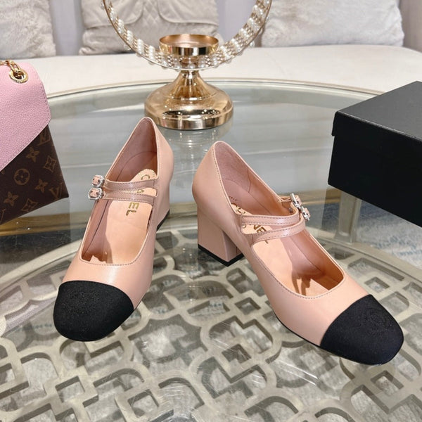 mary janes 60 double buckle beige calfskin black grosgrain