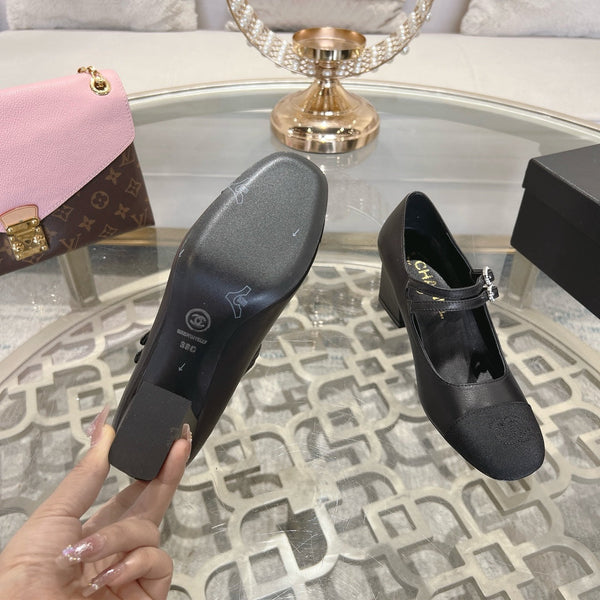 mary jane 60 doppia fibbia in vitello nero grosgrain