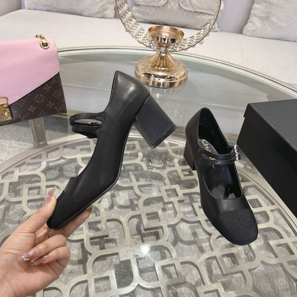 mary jane 60 doppia fibbia in vitello nero grosgrain