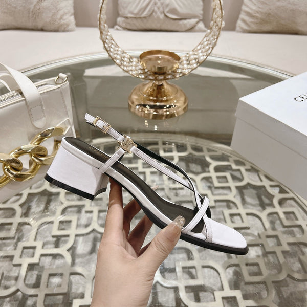 SANDALO ALTO 45MM IN PELLE DI AGNELLO BIANCA