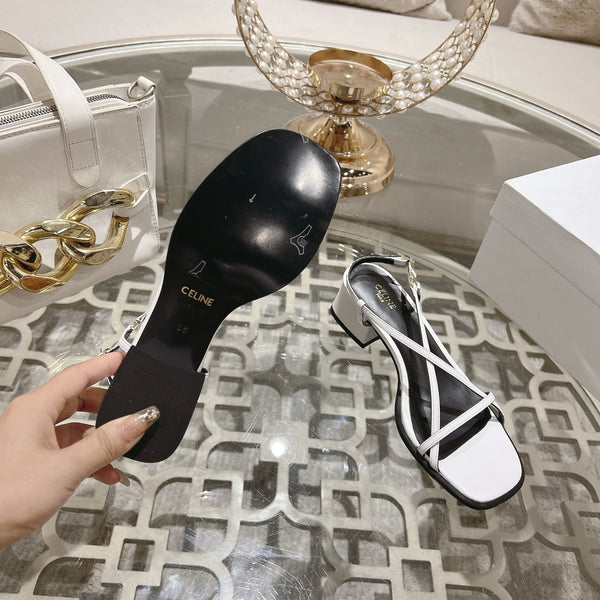 SANDALO ALTO 45MM IN PELLE DI AGNELLO BIANCA