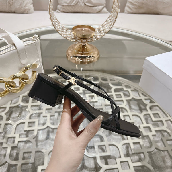 SANDALO ALTO 45MM IN PELLE DI AGNELLO NERA