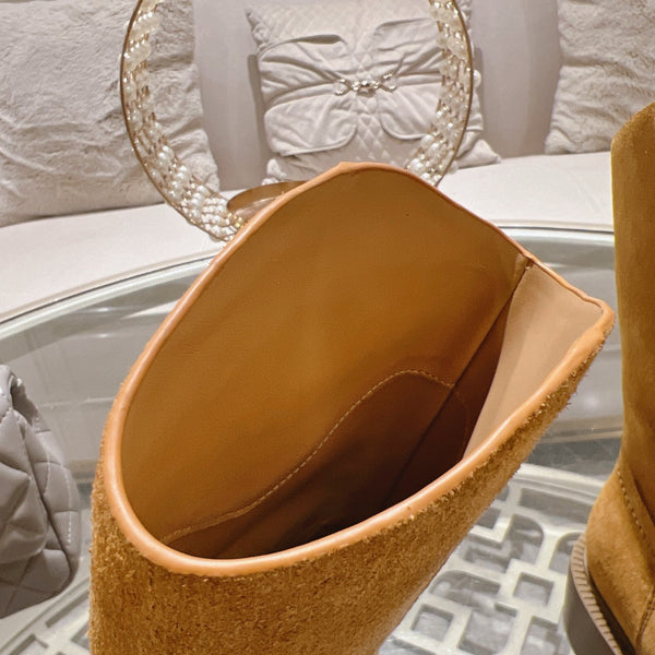 Stivaletti CC in pelle scamosciata giallo scuro 40mm