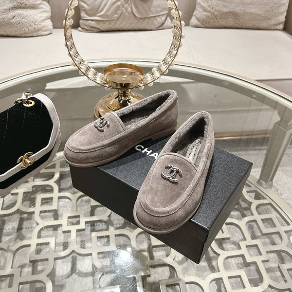 CC 25A Mocassino in pelle scamosciata Sherpa grigia