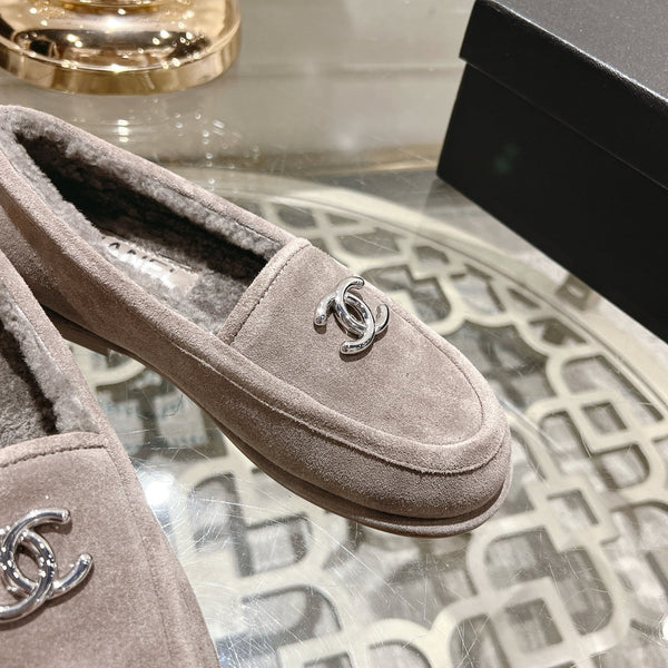 CC 25A Mocassino in pelle scamosciata Sherpa grigia