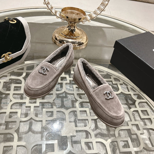 CC 25A Mocassino in pelle scamosciata Sherpa grigia