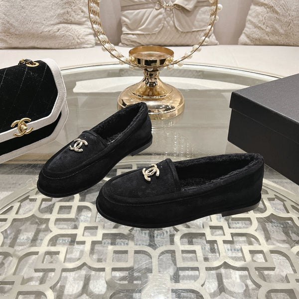 CC 25A Loafer Black Sherpa Suede