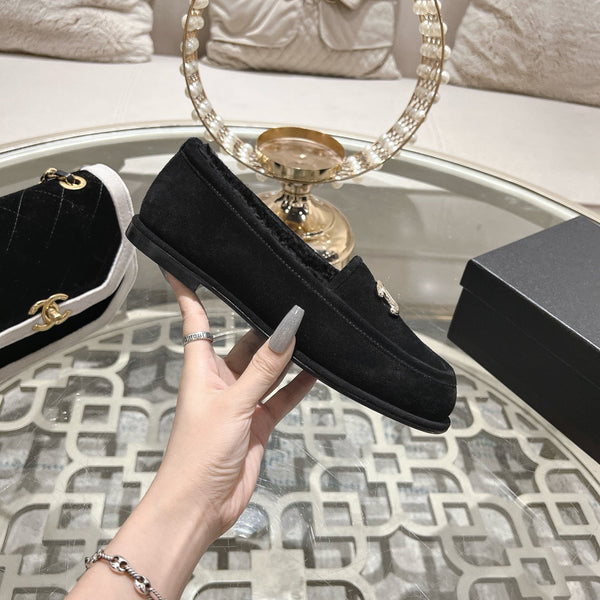 CC 25A Loafer Black Sherpa Suede