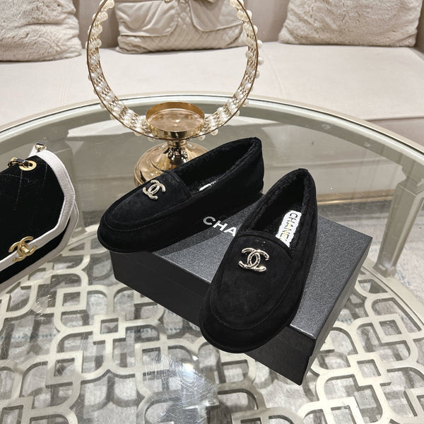 CC 25A Loafer Black Sherpa Suede