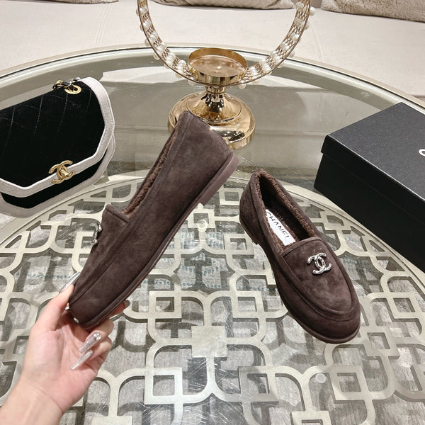 Mocassino CC 25A in pelle scamosciata Sherpa color cioccolato