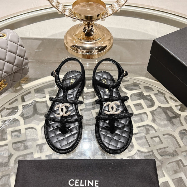 CC 25C Thong Sandal Black Sheepskin 213339