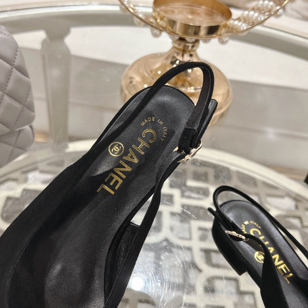 CC 25C Slingback Flats in pelle scamosciata nera 213332