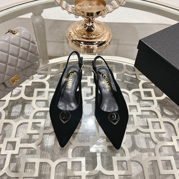 CC 25C Slingback Flats in pelle scamosciata nera 213332