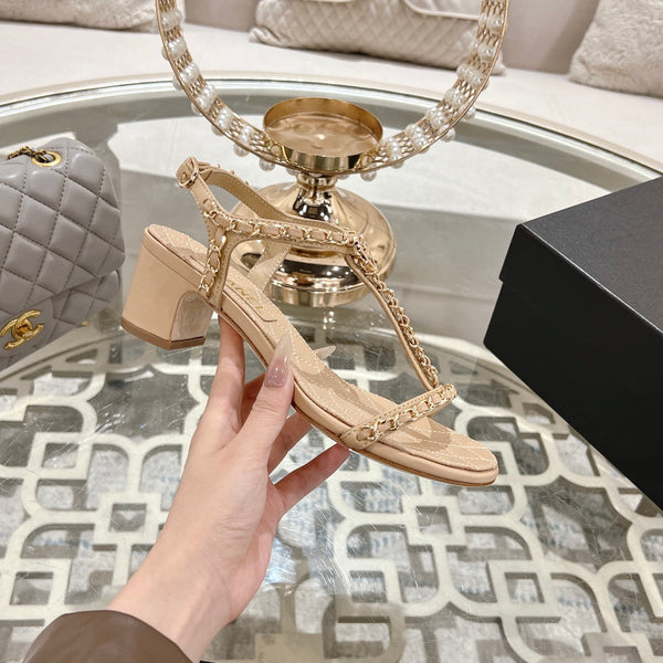 CC 25S Thong Sandal 50mm Beige Lambskin 189909