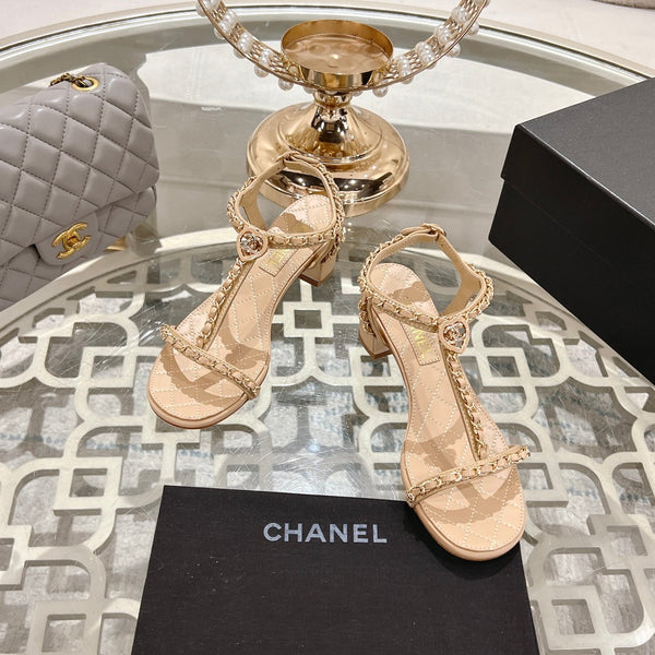 CC 25S Thong Sandal 50mm Beige Lambskin 189909