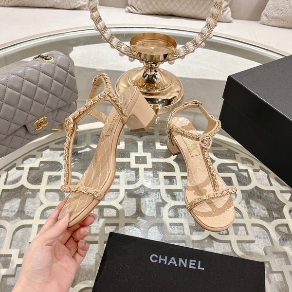 CC 25S Thong Sandal 50mm Beige Lambskin 189909