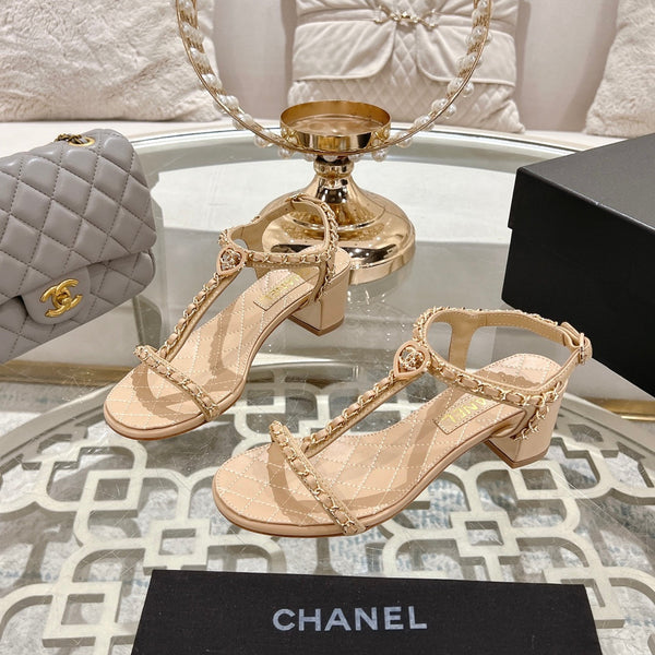 CC 25S Thong Sandal 50mm Beige Lambskin 189909