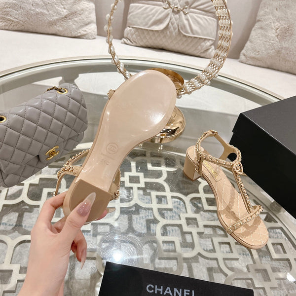 CC 25S Thong Sandal 50mm Beige Lambskin 189909