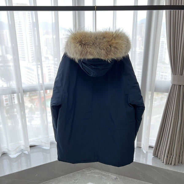 C. Goose Bomber Jacket Navy Blue Polyester 0029