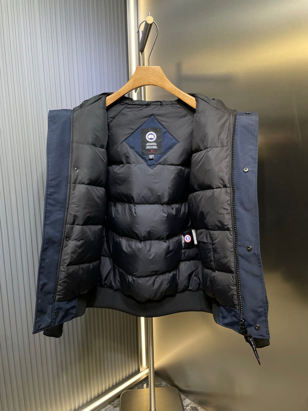 C. Goose Bomber Jacket Navy Blue Polyester 0034