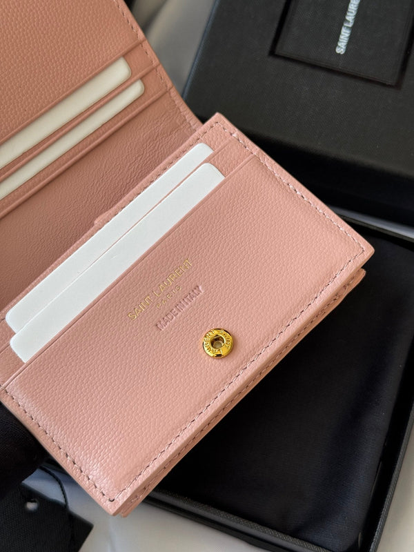 YSL Wallet Pink Gold Cowhide 240584