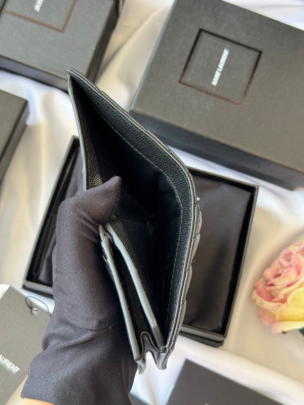 YSL Wallet Black Cowhide 240570