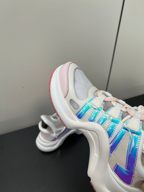 LV Archlight Sneaker 50mm White Mix Pink Fabric