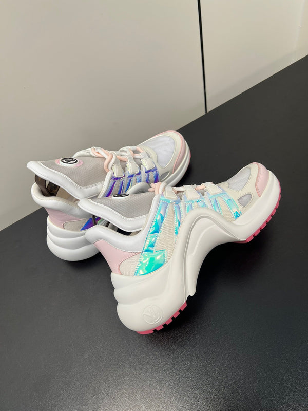 Sneaker LV Archlight 50mm Tessuto Bianco Mix Rosa