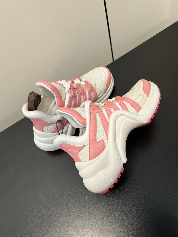 LV Archlight Sneaker 50mm White Mix Pink Monogram Cowhide