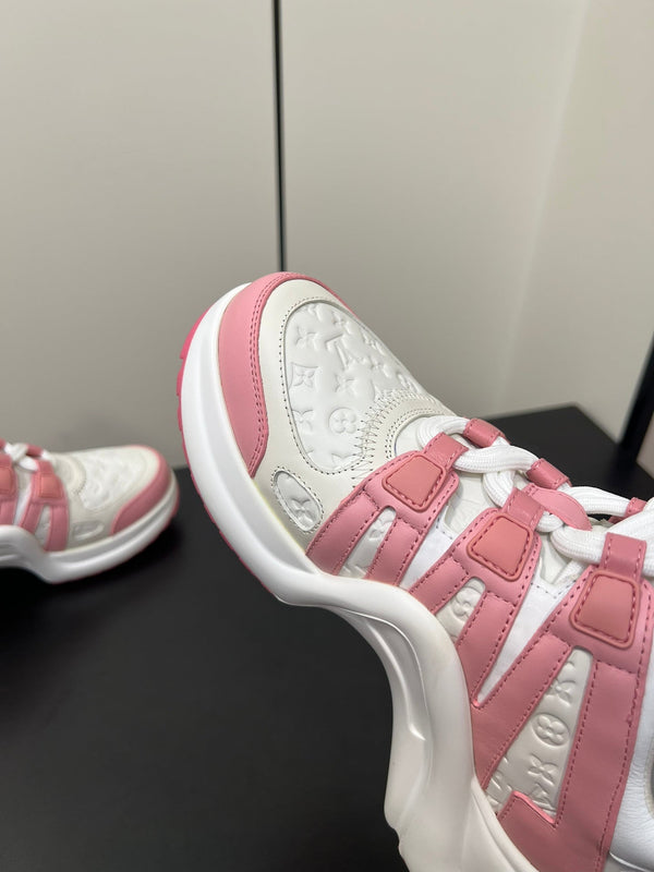 LV Archlight Sneaker 50mm White Mix Pink Monogram Cowhide