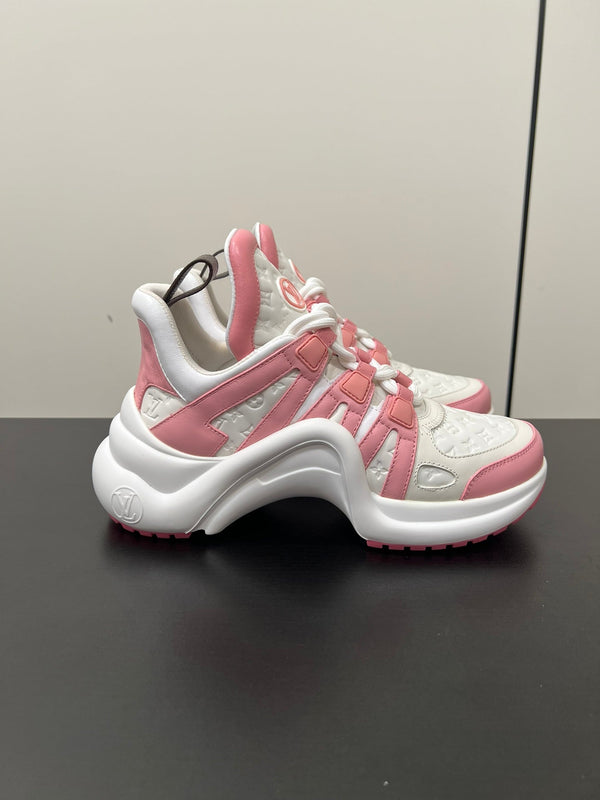 LV Archlight Sneaker 50mm White Mix Pink Monogram Cowhide