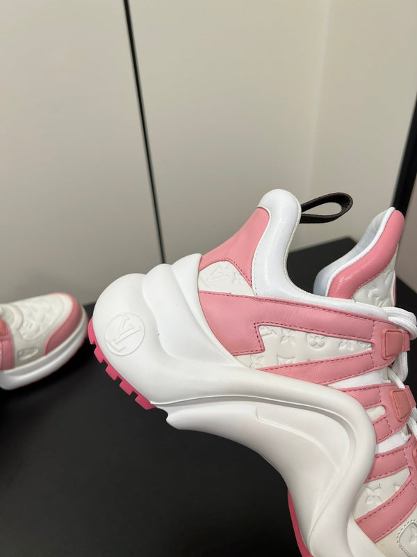 LV Archlight Sneaker 50mm White Mix Pink Monogram Cowhide