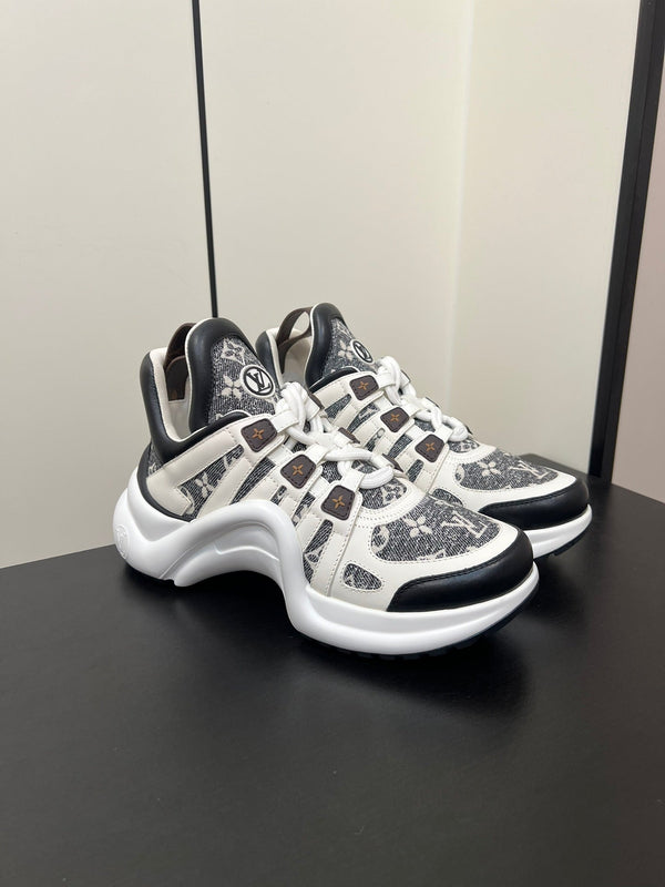LV Archlight Sneaker 50mm White Mix Black Monogram Jacquard Fabric