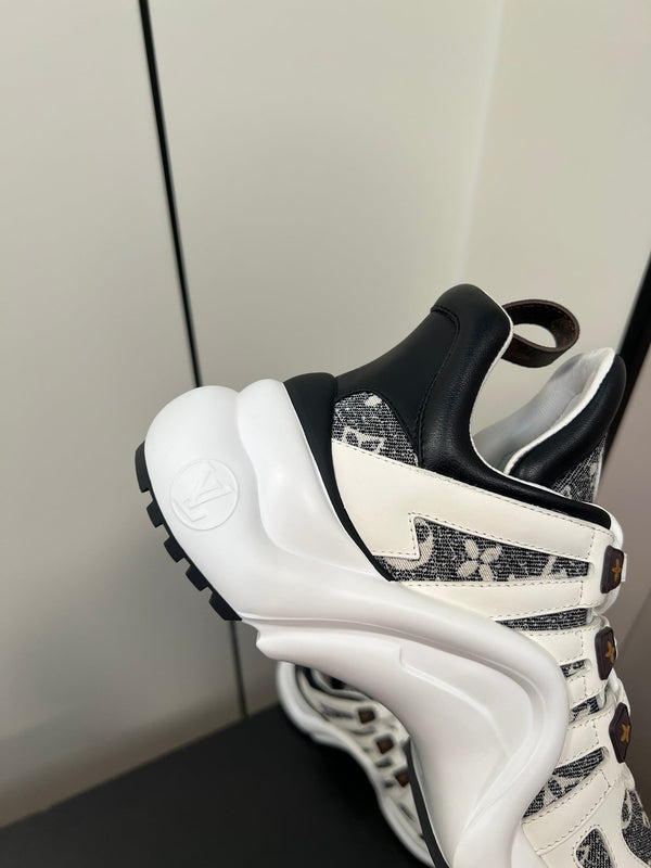 LV Archlight Sneaker 50mm White Mix Black Monogram Jacquard Fabric