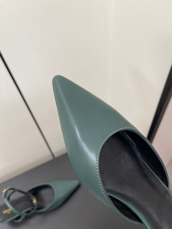 DÉCOLLETÉ MORRAINE SLINGBACK IN PELLE DI VITELLO VERDE ACQUA