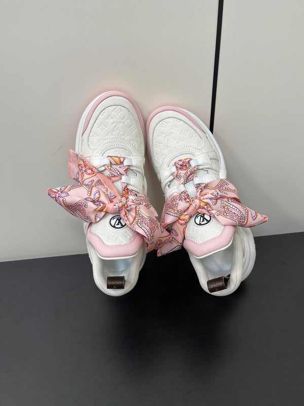 LV Archlight Sneaker 50mm White Mix Pink Monogram Calfskin