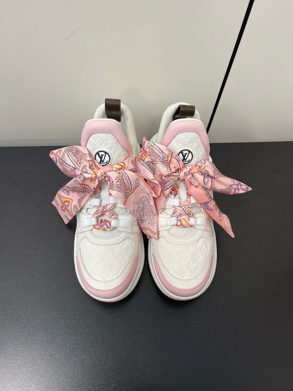 LV Archlight Sneaker 50mm White Mix Pink Monogram Calfskin