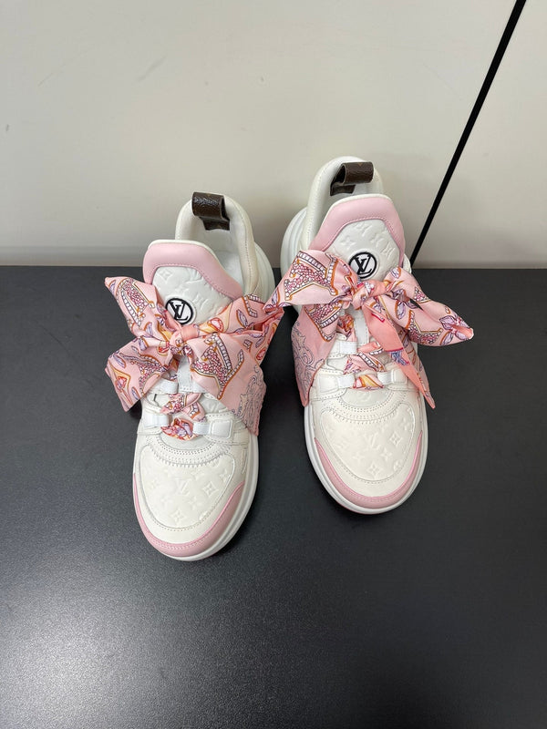 LV Archlight Sneaker 50mm White Mix Pink Monogram Calfskin