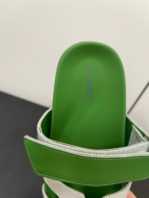 SANDALO CYPRUS VERDE MIX CREMA PELLE DI VITELLO