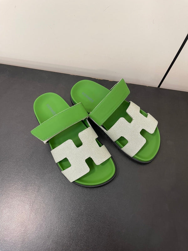 SANDALO CYPRUS VERDE MIX CREMA PELLE DI VITELLO