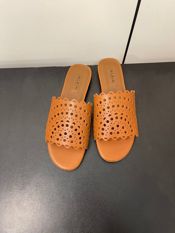 alaia mulo pelle di agnello vienne marrone