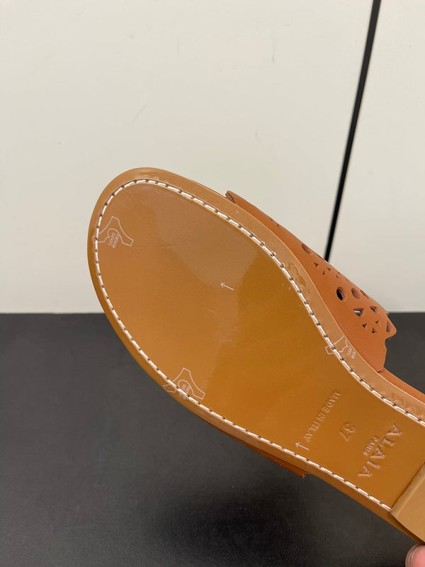 alaia mulo pelle di agnello vienne marrone